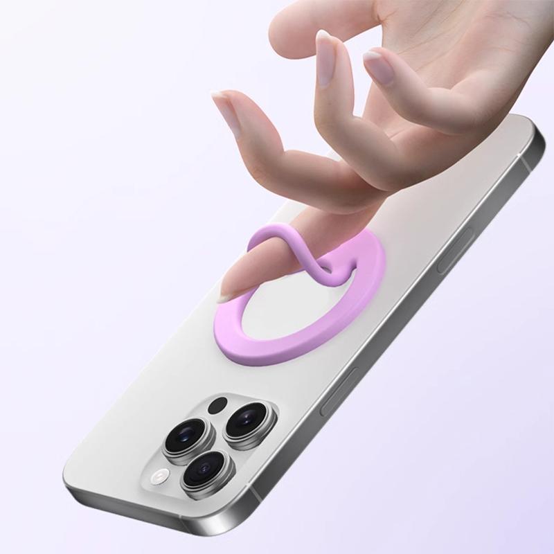 Magnetische Silikon Handy Fingerringe TPU Kreisförmiger Griff Halter Ständer Halterung Für Magsafe Für iPhone Für Samsung Huawei Xiaomi