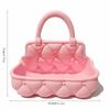 Solid Color Handbag Storage Basket Warm Style Handbag Design Jewelry Storage Basket Plaid Pattern Soft Desktop Storage Basket