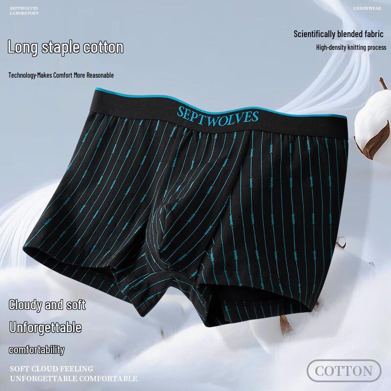 Septwolves Men's Pure Cotton Boxer Briefs