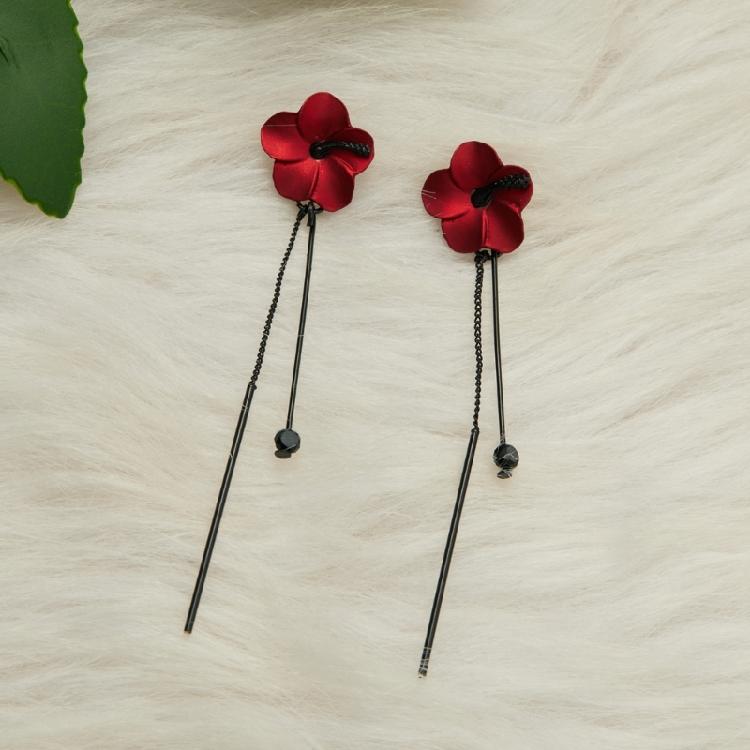 Fashion Drop Floral Tassels Earrings Lightweight Alloy Dangling Jewelry Elegant Ear Accessories Gift for Women