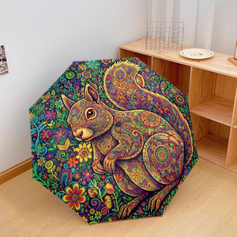 Mandala painting Pattern Pattern New Style Umbrella, 1 Piece Automatic Folding Umbrella, Portable Travel Umbrella, Outdoor Umbrella, Birthday Gift