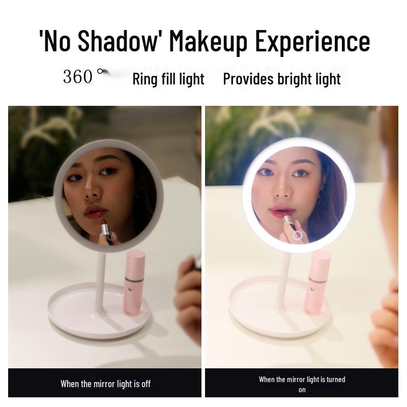 Smart LED Makeup Mirror with Touch Control, Rotatable Design, and Adjustable Brightness