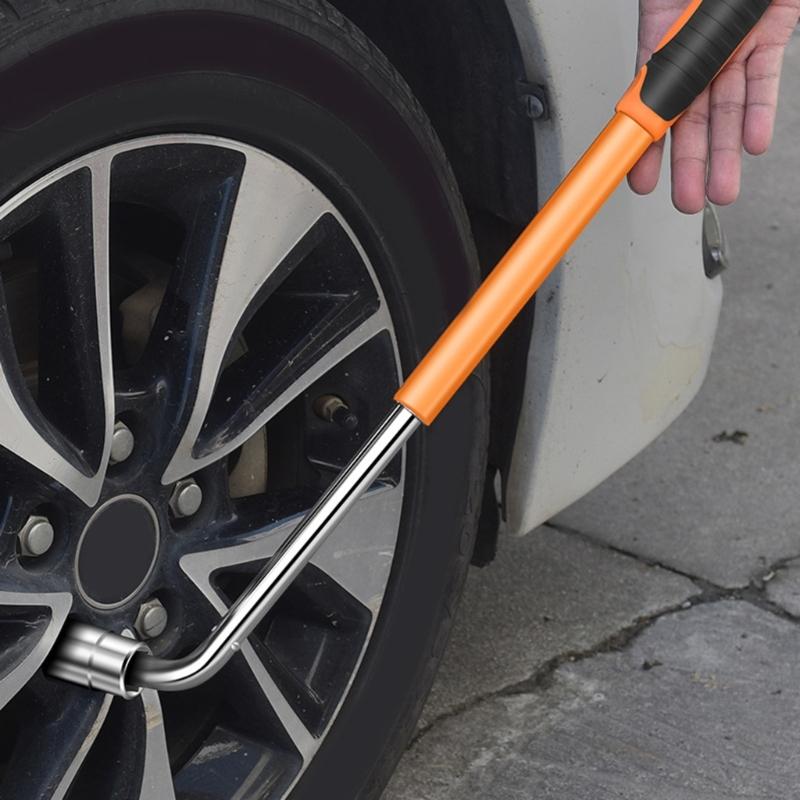 Multiple Size Extendable L Wrench Socket for Wheel Tires with Comfortable Grip Handle Auto Enthusiasts Car Maintenance