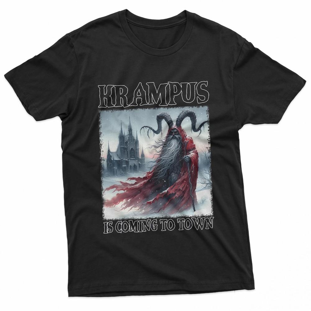 Krampus Is Coming To Town Christmas Horror Holiday Xmas TShirt Unisex T-Shirt XXL