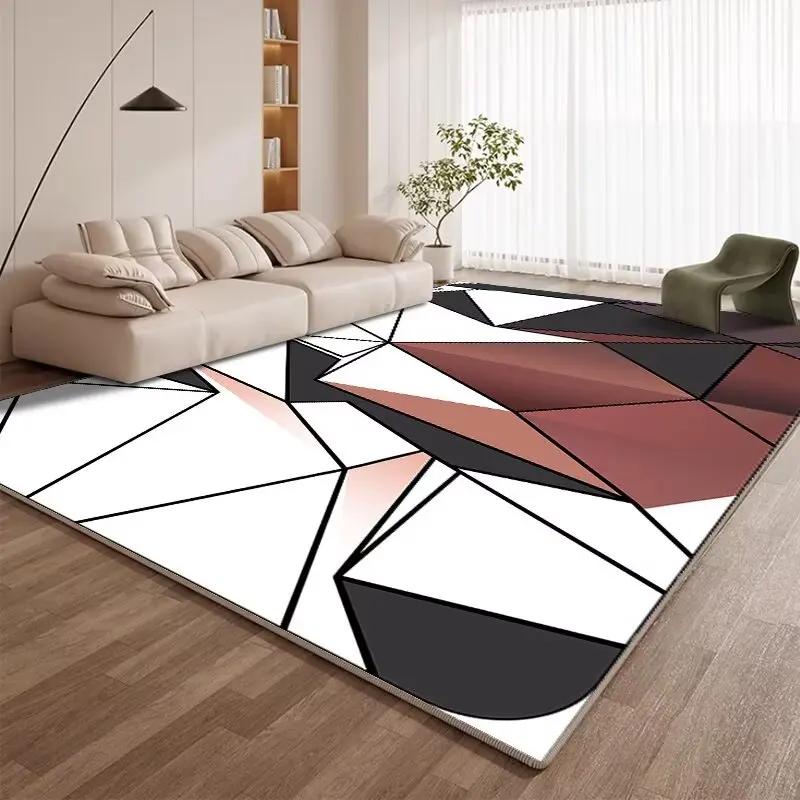 

Современный Геометрический Ковер Гостиная Спальня Украшение Площади Мягкий Нескользящий Большие Ковры Короткий Вельвет Офис Журнальные Столики Напольный Коврик 60*90cm
