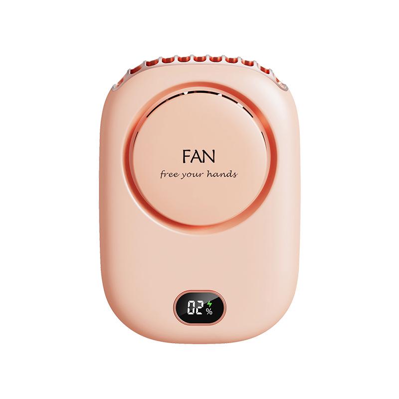 Portable USB Rechargeable Bladeless Fan with Clip and Digital Display for Neck or Waist