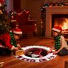 3D Illusion Christmas Carpet 60cm Round Non-Slip Doormat Holiday Decor for Bedroom Bathroom Kitchen Entryway Porch Xmas Gifts