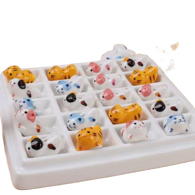 Colorful Cute Kitten Ceramic Beads for DIY Jewelry & Lucky Cat Pendants