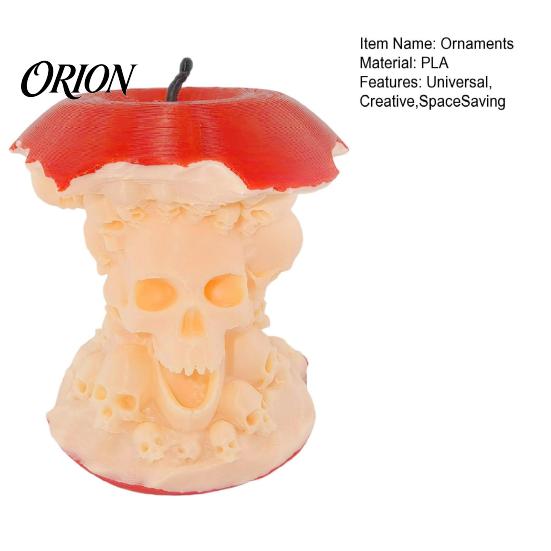 Spooky Room Decor 3D Printed Apples Skull Figurine, Skeleton Macabre Home Accents Sculpture, Halloween Gothic Desktop Decor, Personalized Holiday