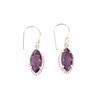 Natürlicher Amethyst Edelstein 925 Sterling Silber Schmuck Handgefertigte Ohrringe 1,4" EE-169-4