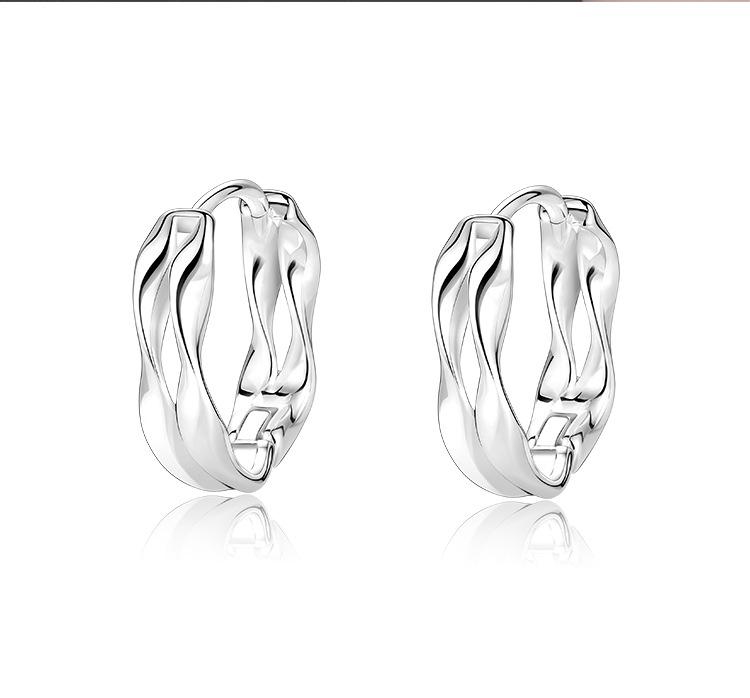 925 Silver hoop Earrings Simple Temperament Semale Sexy Jewelry Gift For Women