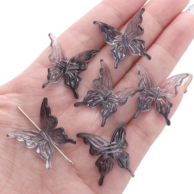 20pcs AB Double Color Butterfly Accessories DIY For Women Sweet Hair Ornament Rainbow Headwear Necklace Bracelet Jewelry Making