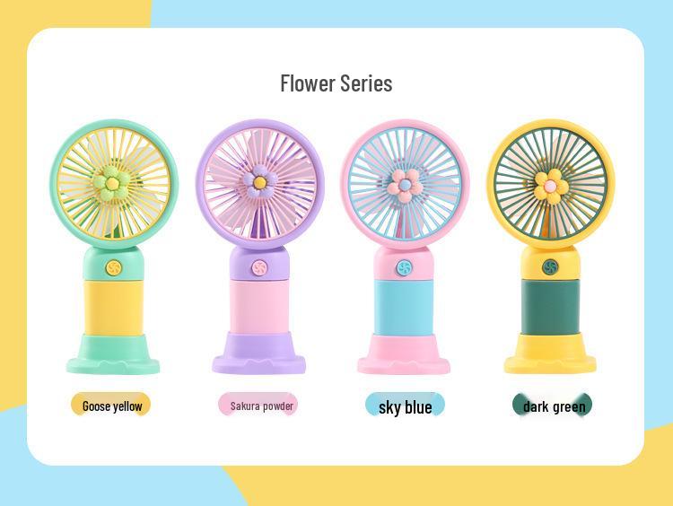 Rechargeable Cartoon Fruit Mini Desktop Fan - Portable, Long-Lasting Electric Fan