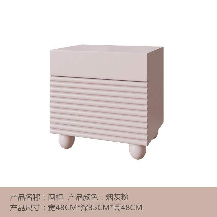Bedside Table Nordic Style Ins Modern Light Luxury Paint Bedside Storage Cabinet Princess Pink Bedroom Bedside Cabinet