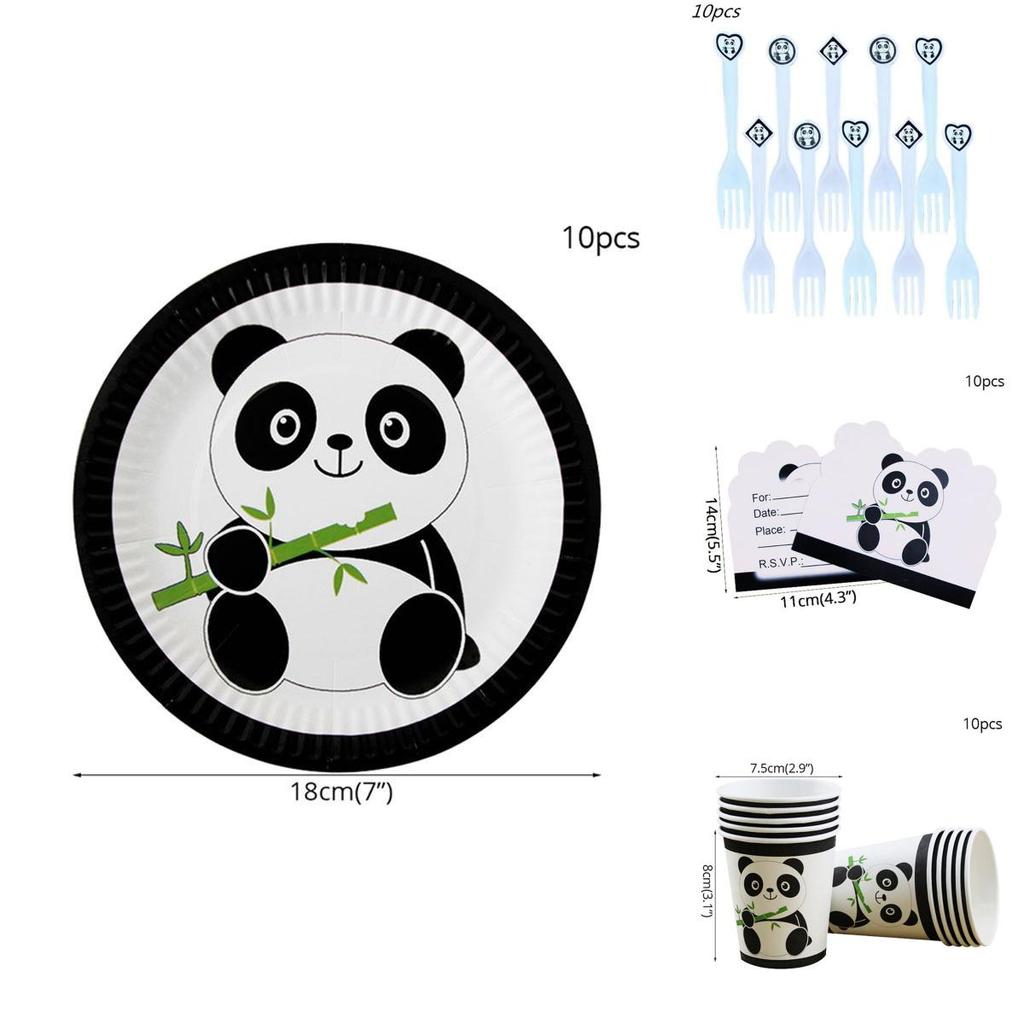 Adorable Panda Animal Party Supplies Tableware Decor For Kids Birthday Celebrations