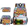 Classic My Singing Monsters 3D Print 3pcs/Set Pupil School Bags Laptop Daypack Backpack Inclined Shoulder Bag Pencil Case