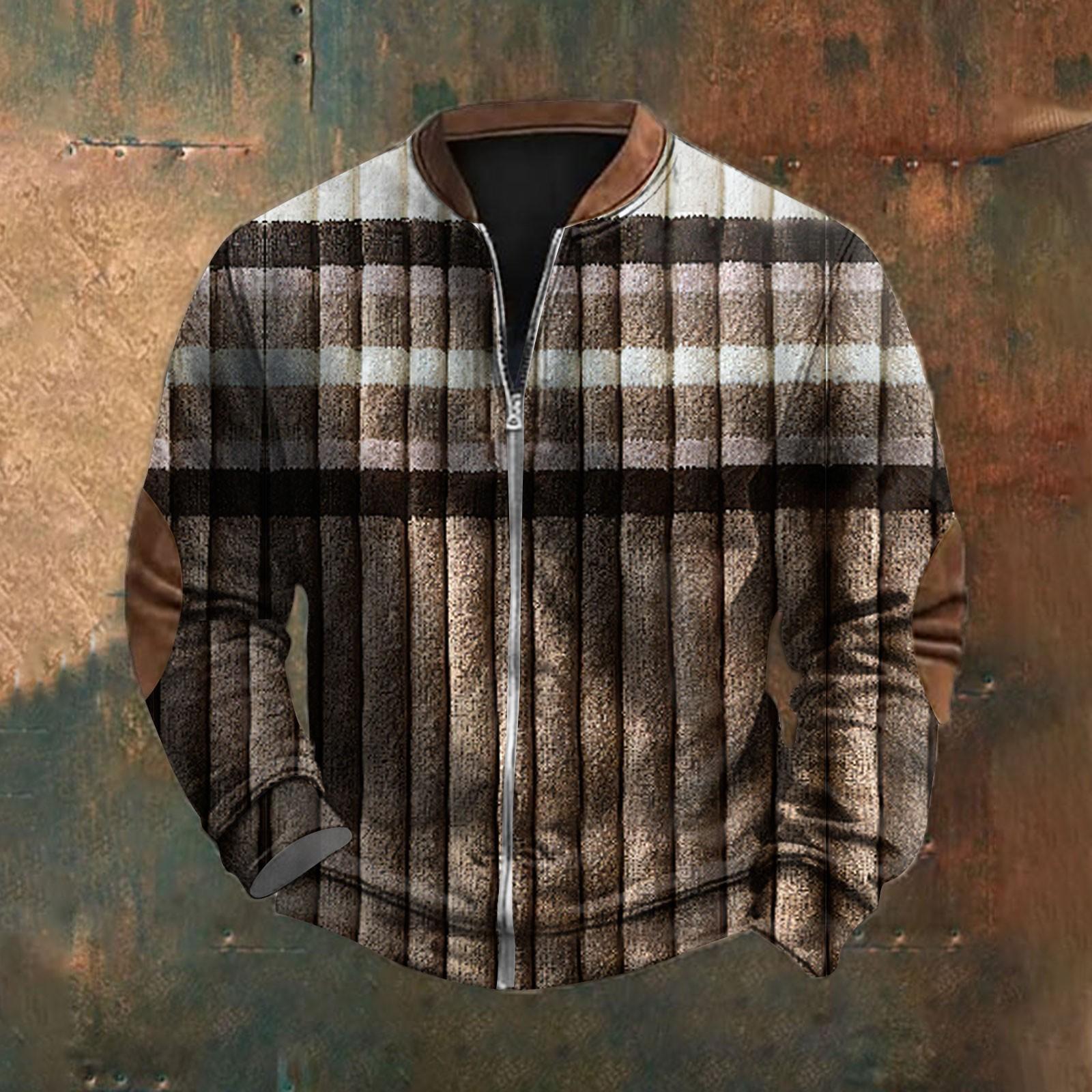 

Мужская повседневная толстовка в стиле ретро с градиентным принтом L кофейный