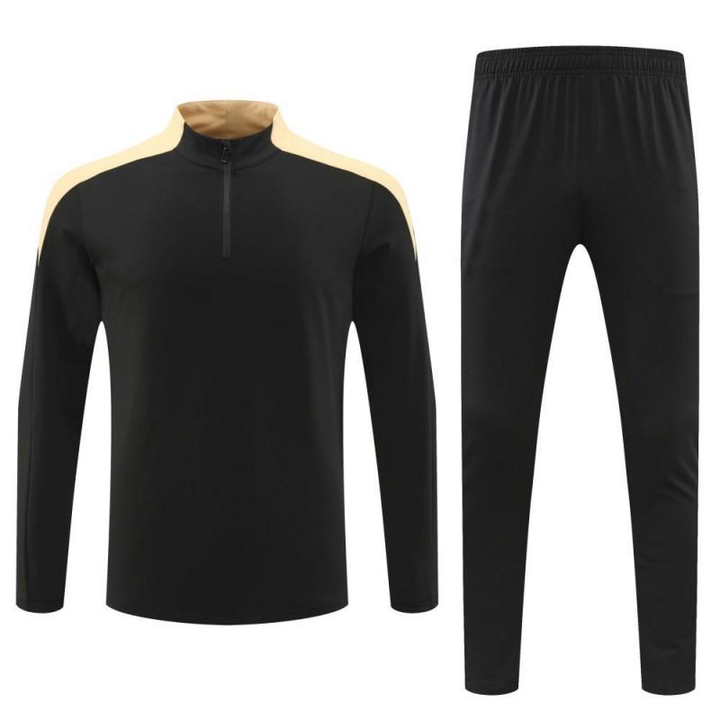 Mens Long Sleeve Half-Zip Sports Set Quick Dry Training Outfit Team Fitness Running