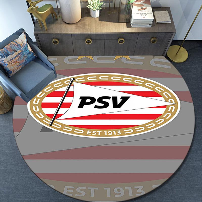 PSV Eindhoven Pattern Round rug,Carpet Rug for Living Room Bedroom Playroom ,Non-slip Floor Mat,Holiday Gifts and Birthday Gifts.