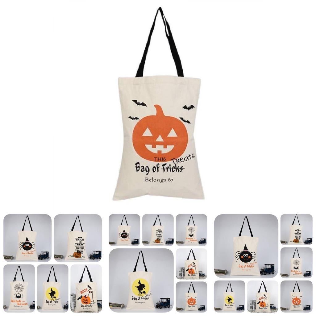 Durable And Stylish Halloween Candy Bag With Pumpkin Design For Party Favors And Gifts