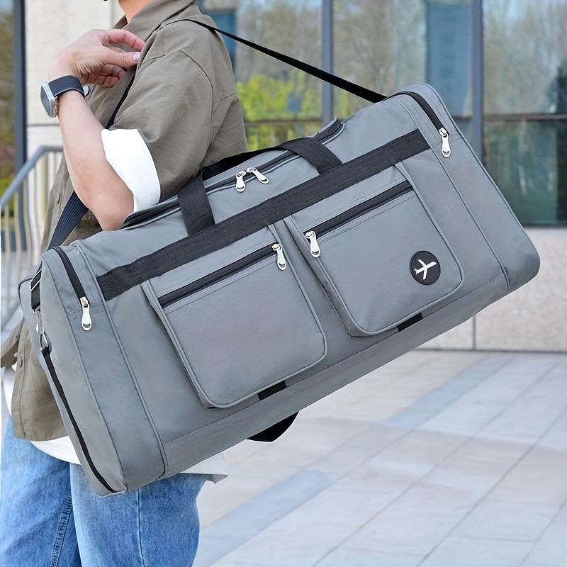 Large Capacity Travel Duffel Bag - Durable Nylon Casual Style with Multiple Compartments & Pockets, Adjustable Shoulder Strap