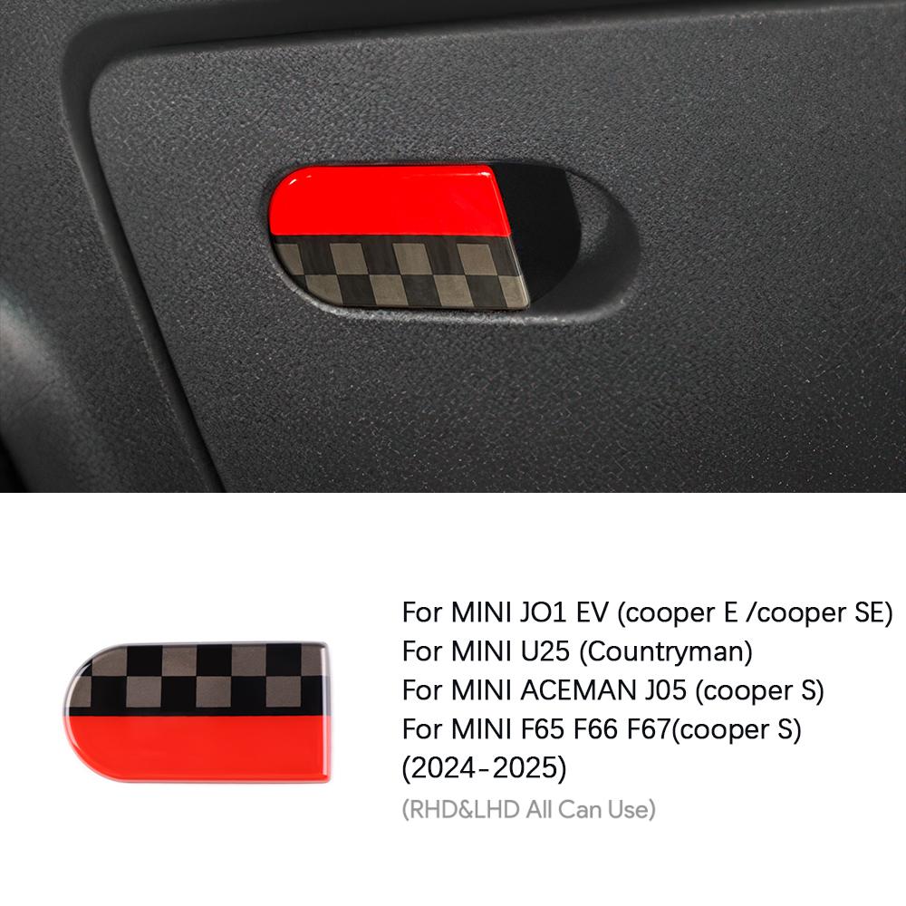 

LHD For Mini Cooper S Countryman J01 J05 U25 F65 F66 F67 JCW Aceman Car Glove Box Handle Decorative Sticker Copilot Storage Pat for mini j01 ev
