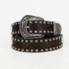 Women's Retro Carved Men's Round Rivet Belt Punk Rock Jeans PU Leather Waist Strap