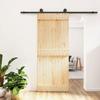 VidaXL Sliding Door and Hardware Kit 85x210 Cm Solid Pine, Interior Door, Interior Barn Door 3203066
