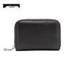 Accordion Top Grain Cowhide RFID Anti-Theft Multi-Card Zipper Leather ID Card Holder