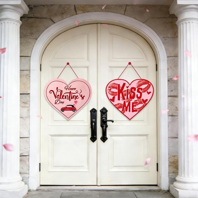 Valentine's Paper Door Hanger for Indoor Outdoor Use Includes Cord Decoration Suitable for Porch Entry