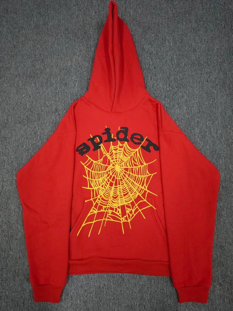 Hanorac Bărbătesc Greu cu Imprimeu Pânză de Păianjen - Trendy, Croială Largă cu Plus de Catifea