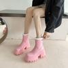 Women's Autumn and Winter 2025 New Fashionable Boots Solid Color Boots High Heels Thick Women's Shoes Shoes for Women