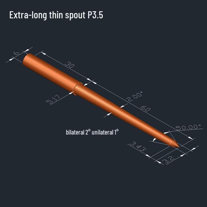 Extra Long EDM Electrode Rod for Submarine Gate Injection - Purple and Tungsten Copper