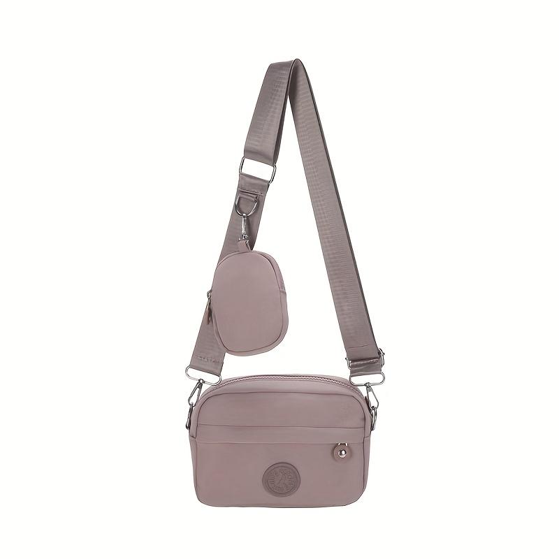 2pcs Simple Crossbody Bag Set, Casual Oxford Cloth Square Bag, Trendy Shoulder Bag With Coin Purse
