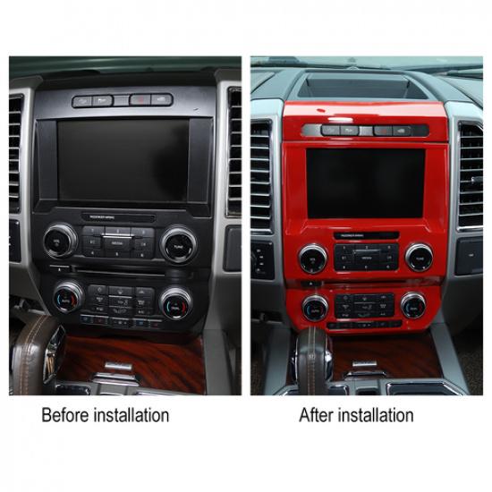 Red Center Console Navigation Emergency Llight Switch Trim For Ford F150 2015-20