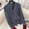 Sibaishe Women's V-Neck Contrast Knit Sweater