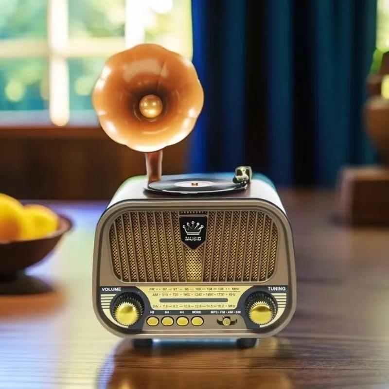 

Retro Radio Portable Bluetooth Speaker Large Volume Digital Selective With Built-in Speaker Gift For The Elderly