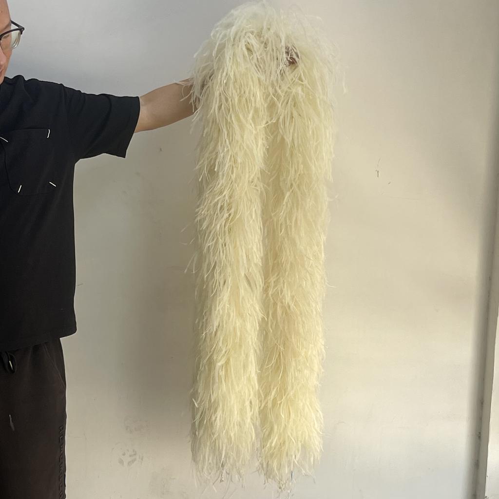 2M Red Ostrich Feathers Boa 1-10Ply Thick Natural Feather Shawl for Wedding Clothing Decoration Sewing Plumes Crafts Accessory