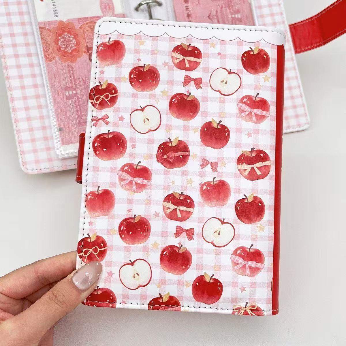 

New A6 Star Apple Leather Money Book Ins High-value Large-capacity Cash Storage Cute Money Clip Loose Leaf Cute Gift Decorative