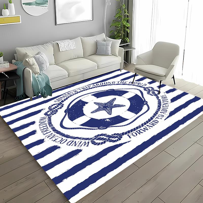 The Ocean Boat Theme Carpet for Living Room Cartoon Children's Bedroom Sofa Doormat Kitchen Floor Tapete Anti-slipDecor Alfombra