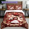 Conjunto de capa de edredom 3 peças (1*Capa de edredom + 2*Fronha, sem núcleo), Conjunto de Roupa de Cama com Estampa Genshin Impact, Decoração de Quarto, Para Todas as Estações, Presente de Aniversário