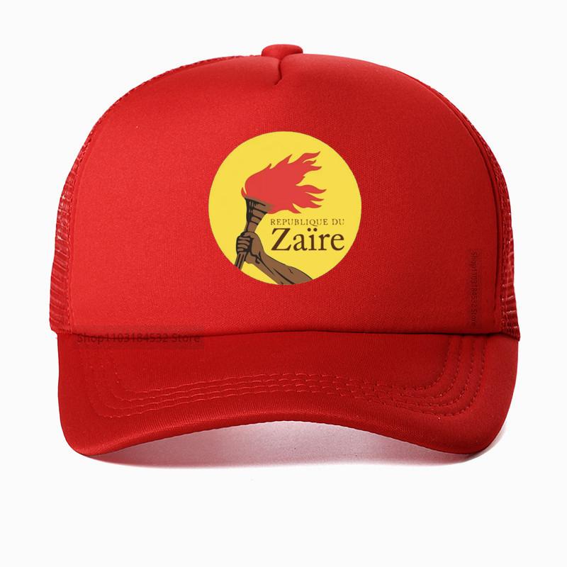 Zaire Congo Flag Baseball Cap Democratic Republic of Congo Souvenir Funny Unisex Mesh Visor Outdoor Sun Hat Adjustable