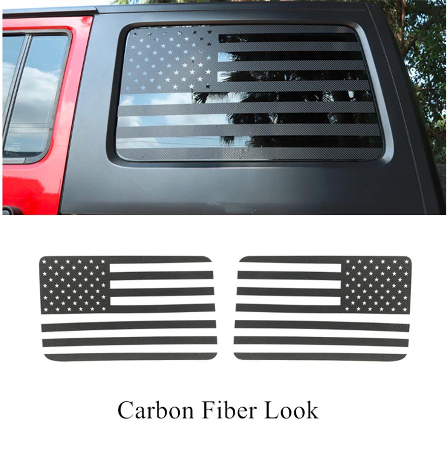 2x American Flag Window Decal Sticker For Jeep Wrangler JK JKU 2007-2017 4-Doors