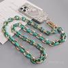 Mobile phone lanyard messenger gold string green chain lanyard long back rope ins fashionable Nordic style bag chain multi-purpose