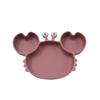 Heat-Resistant Silicone Crab Plate with Suction for Babies - Cute Compartment Design for Feeding