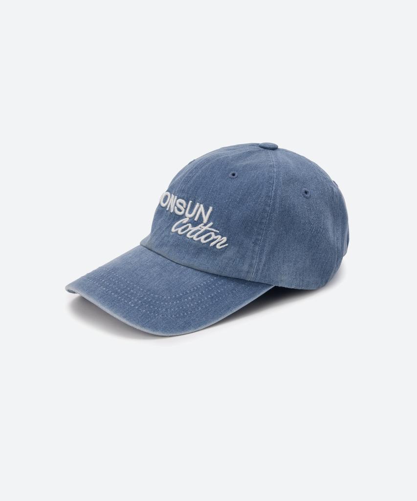 MOONSUN M.C Logo Vintage Washed Cap / Blue