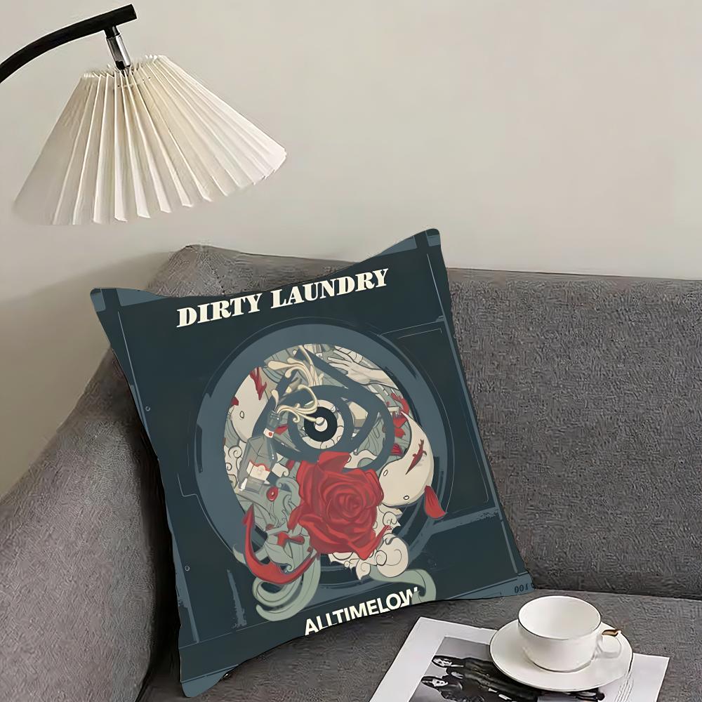 all time low rock band Cushion Cover Reversible Plush Pillow Cover – For car, sofa, bedroom, perfect as a gift.