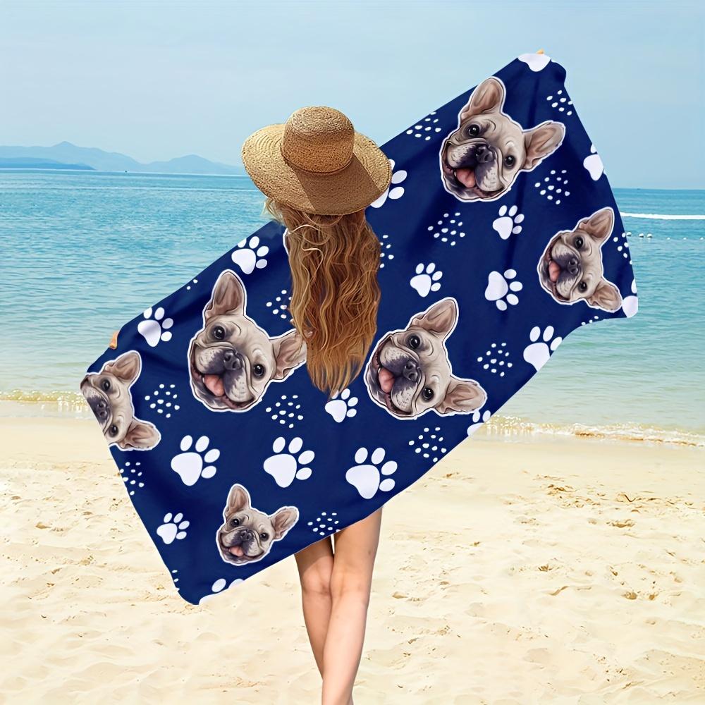 French Bulldog Print Quick Dry Microfiber Beach Towel Lightweight Absorbent Bath Towel for Travel Swimming Pool Shower Pad