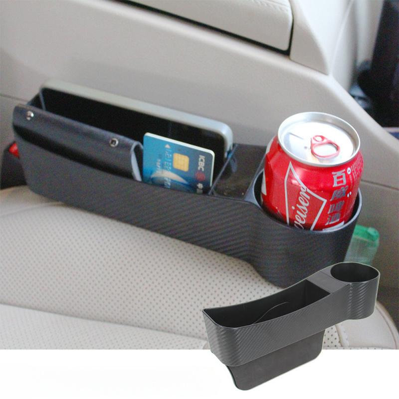 Car Seat Crevice Storage Box Universal Side Cup Holder Organizer Seat Gap Slit Phone Card Pocket Catcher Interior Accessories