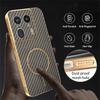 For Motorola Edge 50 Ultra 5G Phone Case Carbon Fiber Textured Electroplated TPU Back Cover